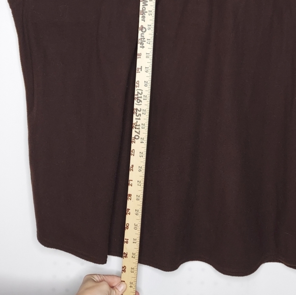 Venezia Brown Flannel Button Shirt Women 2X 18/20 Flap Pocket 90s Grunge - Picture 3 of 6